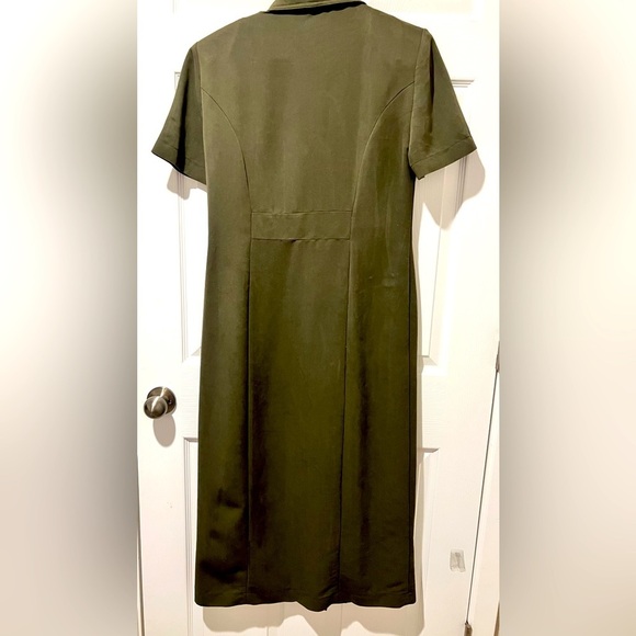 Vintage Jessica Howard Army Green Long Womens Dress Sz.8 - Picture 6 of 7